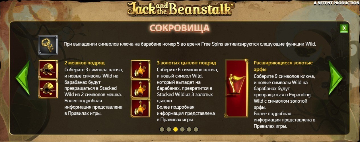 Символы в слоте Jack and rhe Beanstalk